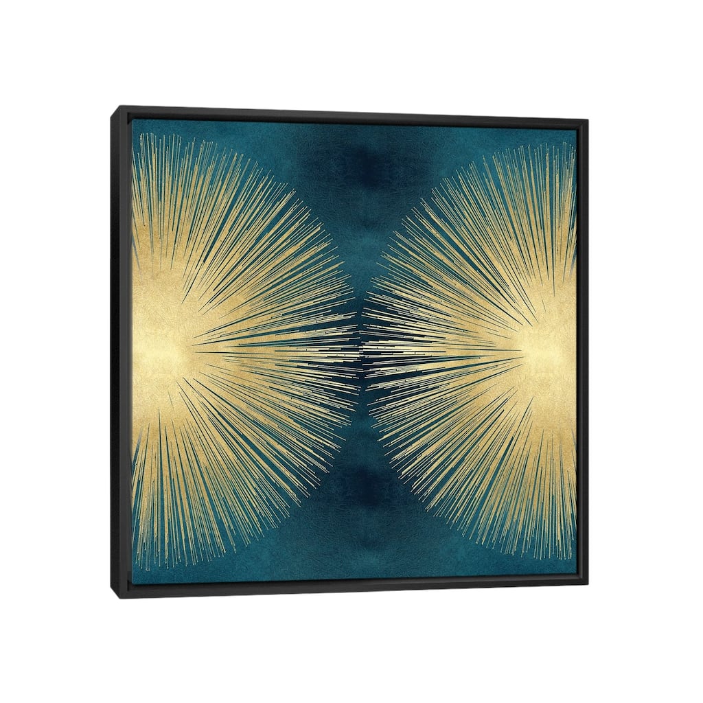 iCanvas "Sunburst Gold On Teal II" by Abby Young Framed Canvas Print