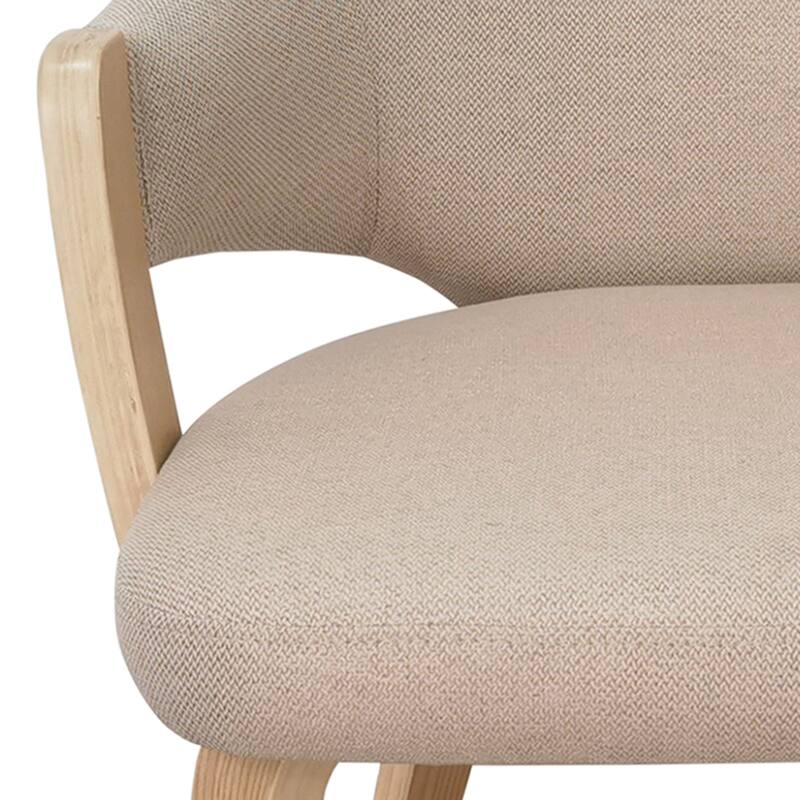 Modern Fabric and Bentwood Dining Chair, Set of 2