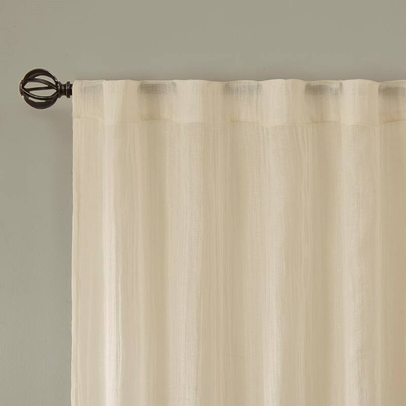 Solid Crushed Curtain Panel - Cream