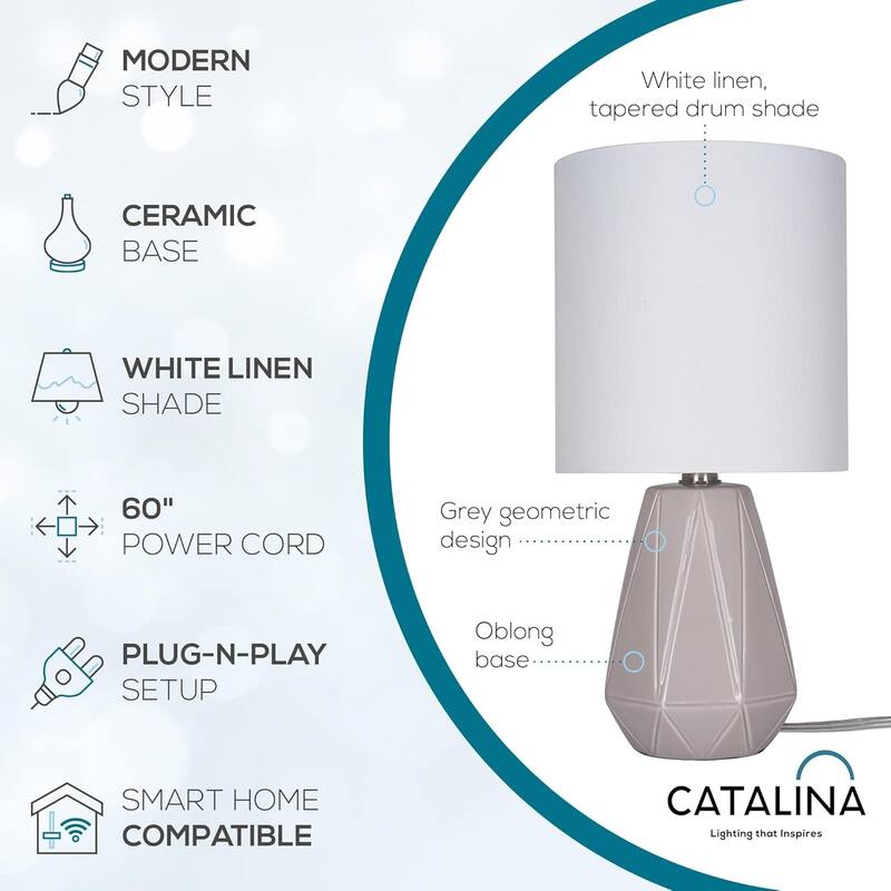 Catalina Zenith Ceramic Table Lamp - Gray