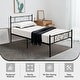preview thumbnail 3 of 7, Twin XL Metal Bed Frame with Heart-shaped Headboard