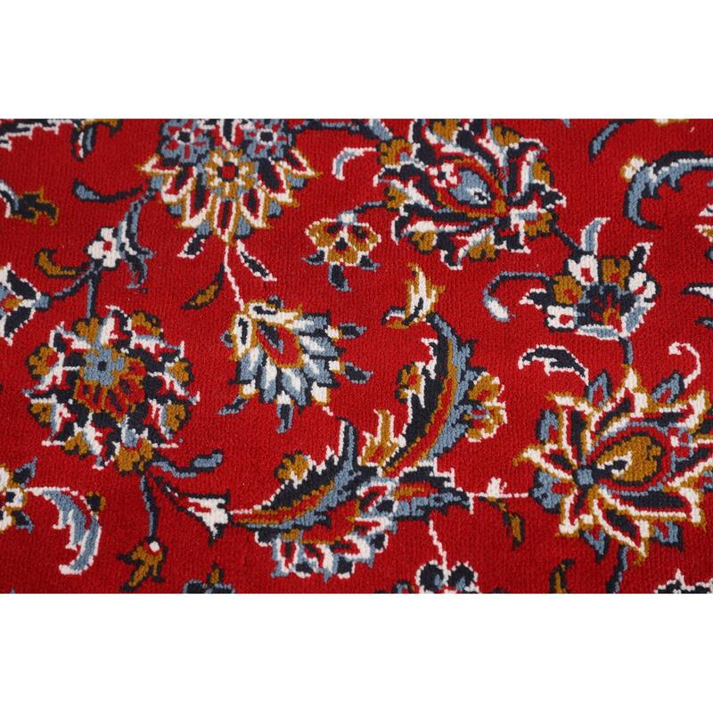 Red Kashan Turkish Rug Floral Oriental Machine-Made Carpet - 9'8" x 12'10"