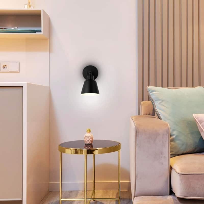 2 Pack wall lighting black wireless lights for wall iron wall sconce