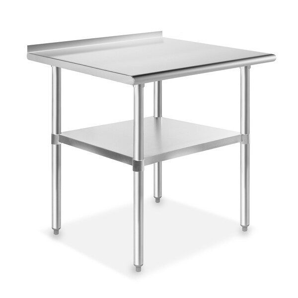 Shop 30 x 24 Inch NSF Stainless Steel Prep Table w/ Backsplash by ...