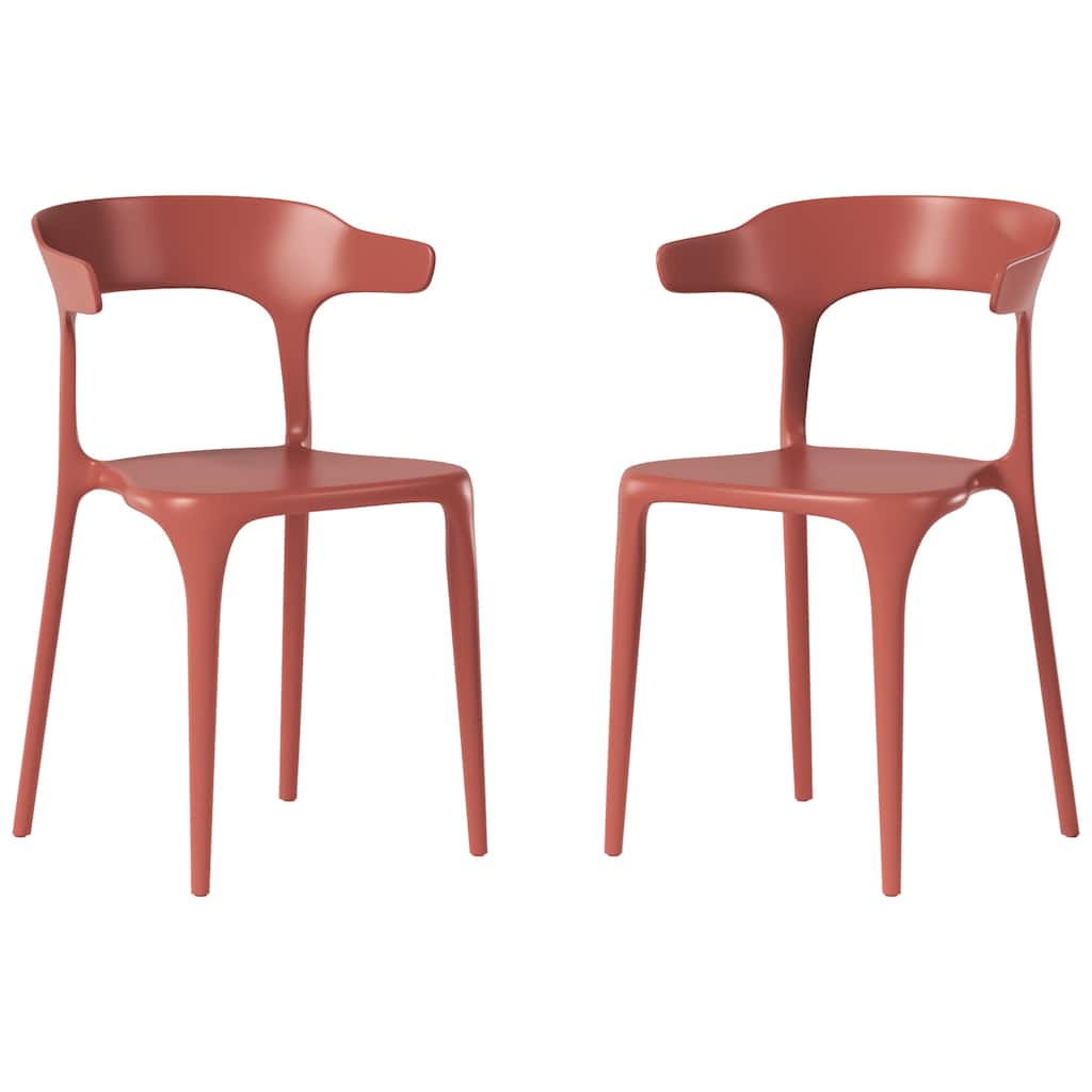 Frond and Form Outdoor Patio Stacking Dining Side Chair (Set of 2)