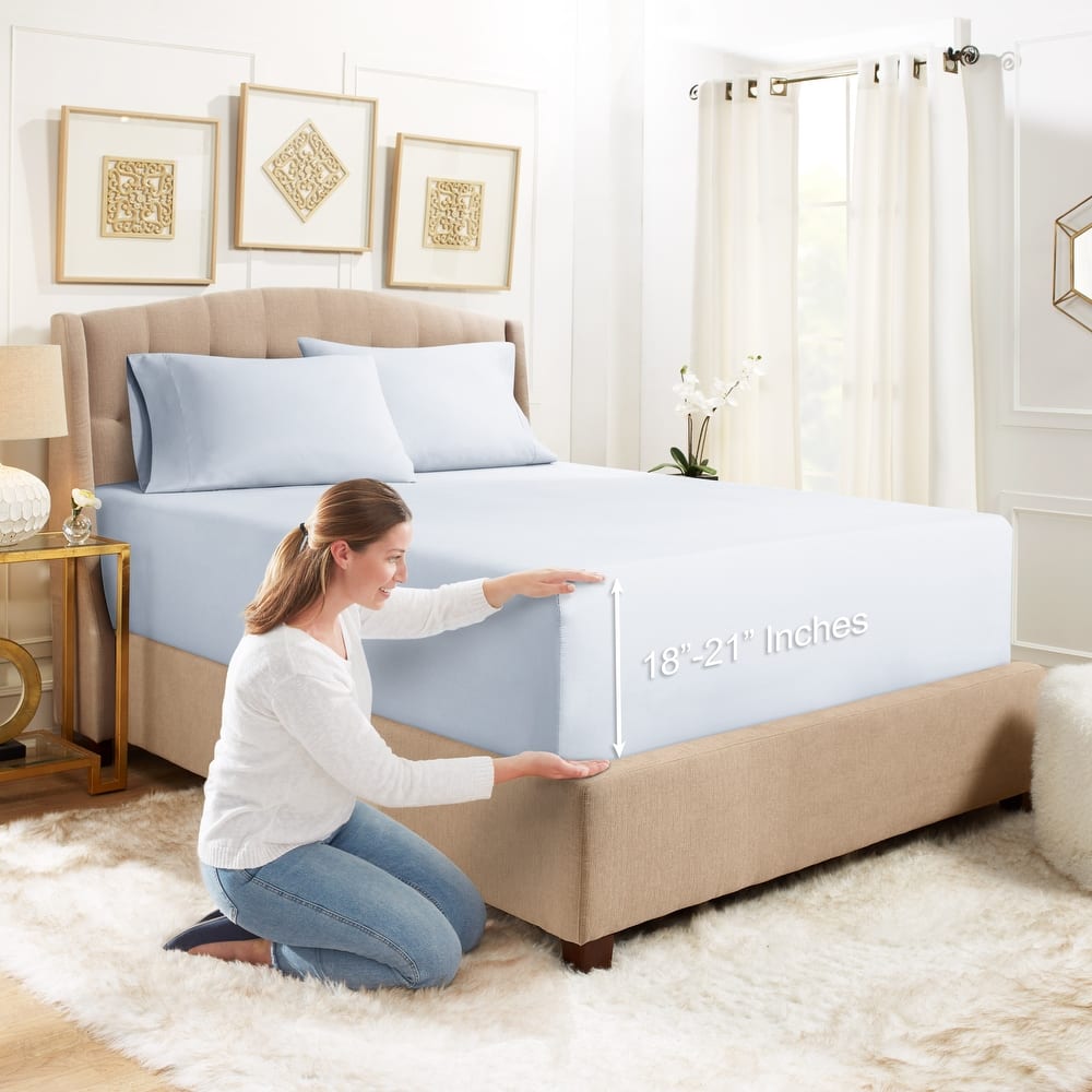 Empyrean Bedding Ultra Soft Microfiber 3 Piece Bed Sheet Set - Extra Deep Pocket Fitted Sheet with 2 Pillowcases