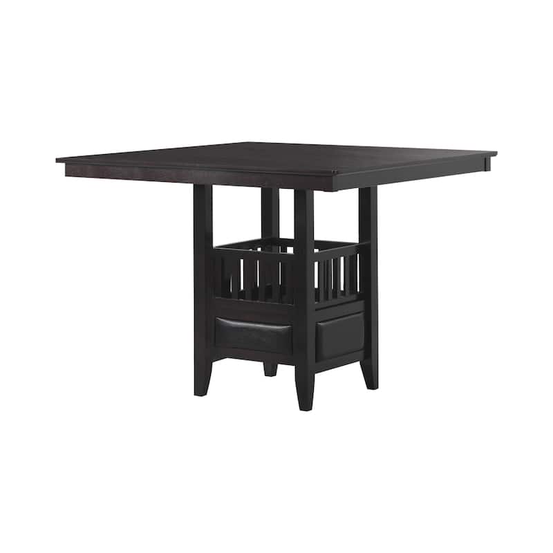 Finley Espresso and Black 5-piece Square Counter Height Dining Set