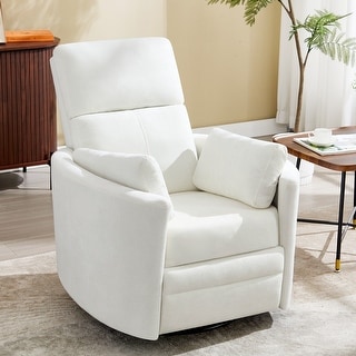 Manuel Rocking Chair HOMYKA Upholstered Manual Rocking Chair,360 Degree Swivel Baby Nursery ...