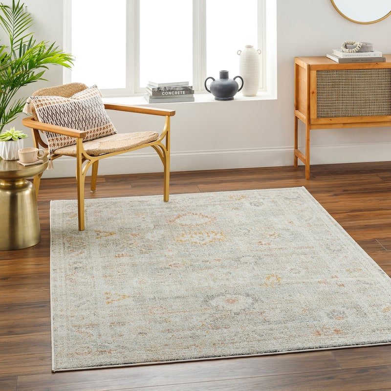 Livabliss Bitlis Faded Classic Floral Area Rug - Sage/Grey - 9' 2" x 12'