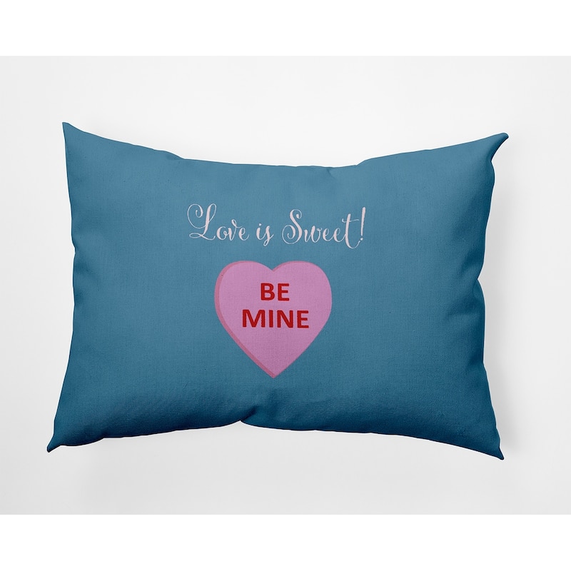 Love Is Sweet Valentines Day Decorative Throw Pillow - 14" x 20" - Chambray