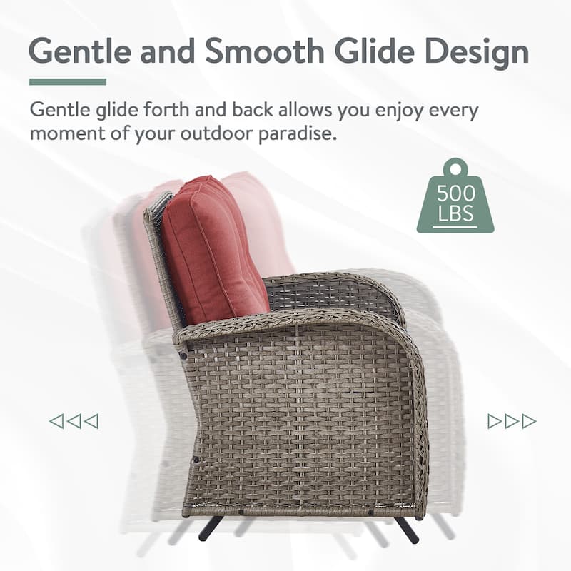 Outdoor Glider Bench Patio Loveseat for Balcony