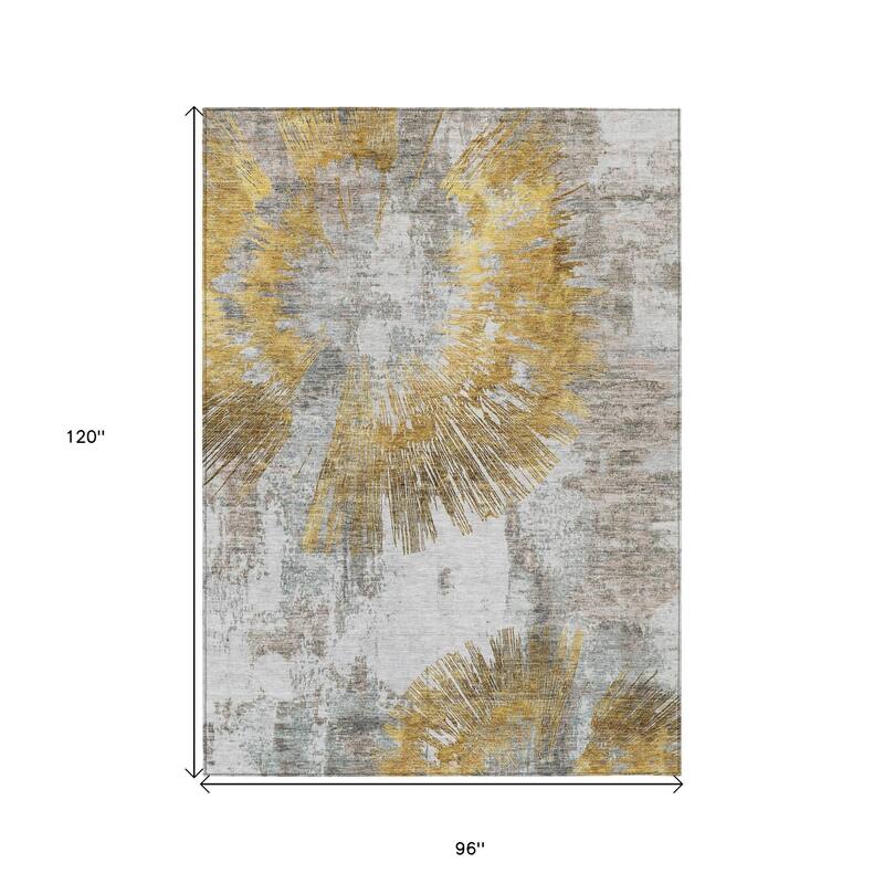 HomeRoots Abstract Transitional Rectangle Outdoor Rug
