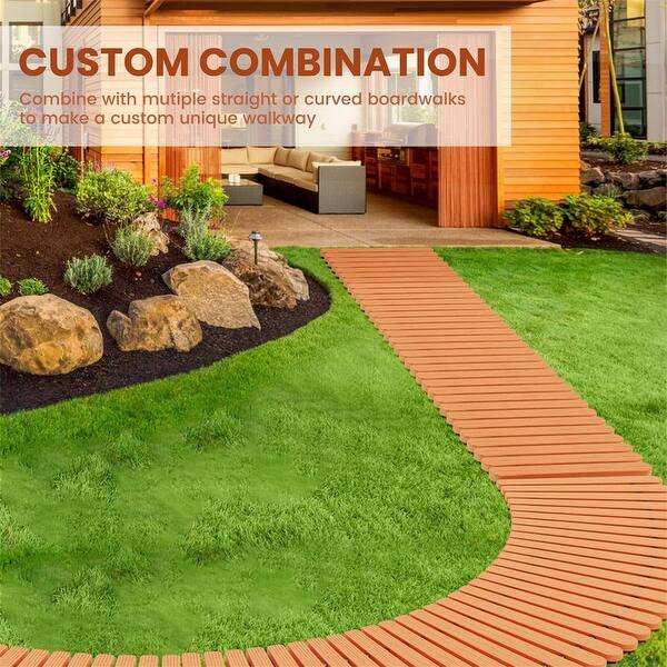 Tangkula 8 ft Roll-Out Garden Pathway, Outdoor Straight Walkway W/Steel Wire & Anti-Slip Texture, Wooden Boardwalk for Garden, Backyard, Seaside, Beach, Wedding, Party, Pathways (22 Wide Tangkula 8 ft Roll-Out Garden Pathway, Outdoor Straight Walkway W/Steel Wire & Anti-Slip Texture, Wooden Boardwalk for Garden, Backyard, Seaside, Beach, Wedding, Party, Pathways (22 Wide