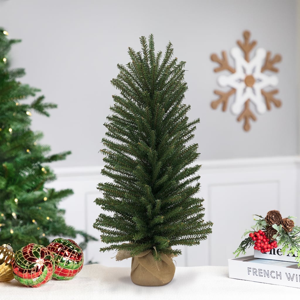 18" Scottsdale Mini Pine Artificial Christmas Tree Burlap Unlit - 1.5 Foot
