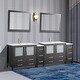 preview thumbnail 2 of 21, Vanity Art 96" Double Sink Bathroom Vanity Set 10 Dove-Tailed Drawers, 3 Cabinets, 2 Shelves Soft-Closing Doors with Free Mirror