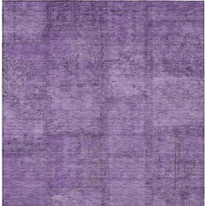 HomeRoots Patchwork Transitional Rectangle Outdoor Rug