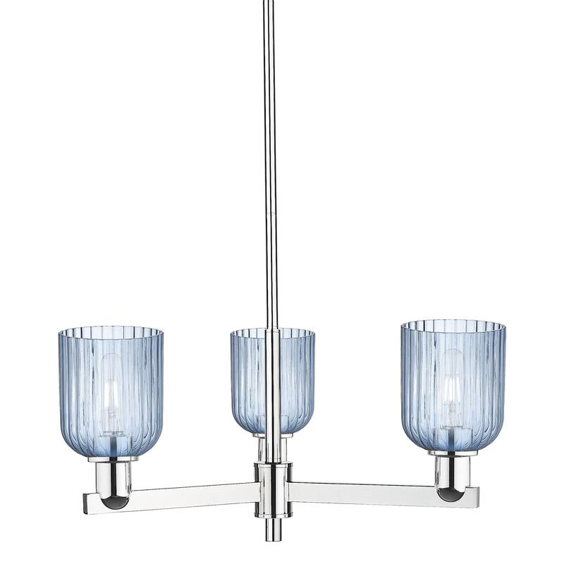 Innovations Lighting 716-3CR-9-18 Bridal Veil Chandelier Bridal Veil 3 - Polished Chrome / Blue