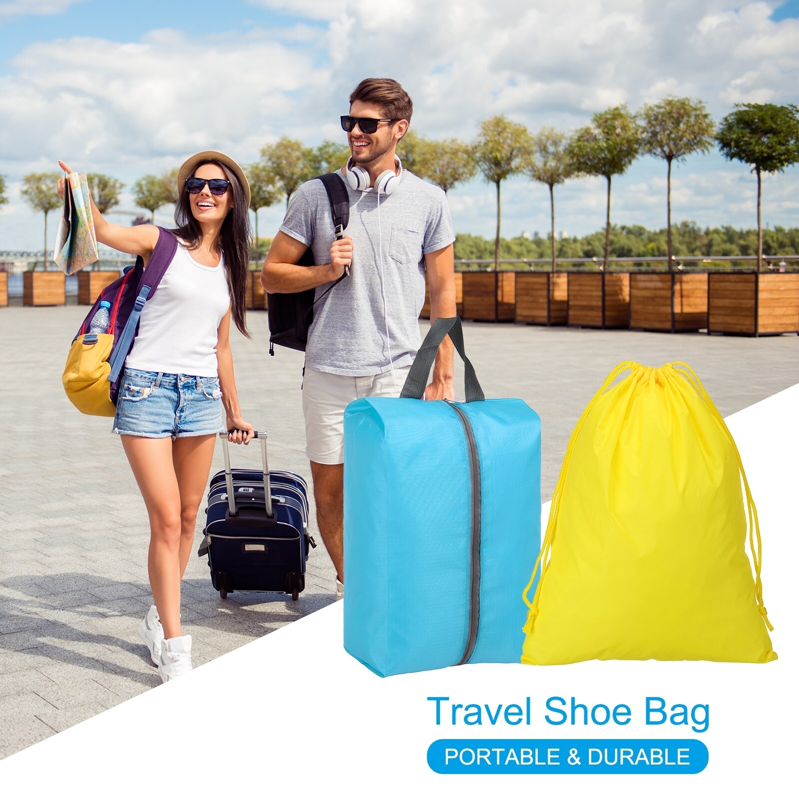 Travel Shoe Bags 4pcs Shoe Bag with Zipper Waterproof Shoe Organizer Bed Bath Beyond 38196809