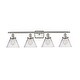 preview thumbnail 55 of 61, Innovations Lighting Ballston Urban Cone - 4 Light 38" Bath Vanity Light Clear/Brushed Satin Nickel Finish
