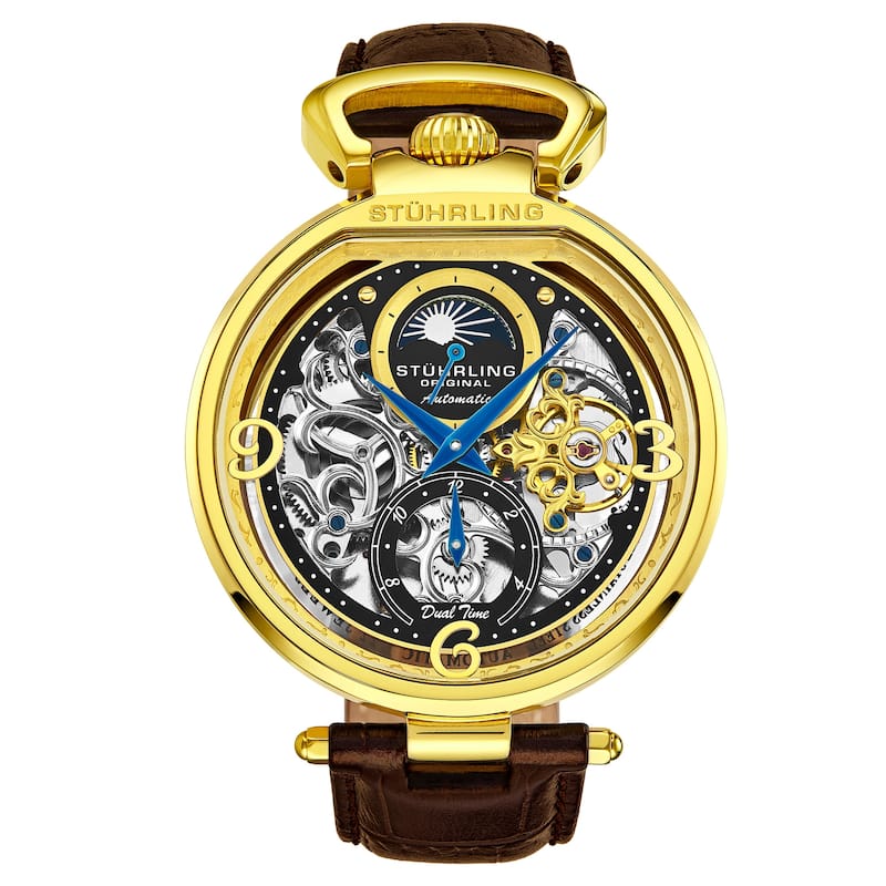 Modena 3954 Dual Time Automatic 46mm Skeleton - Gold
