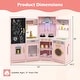 preview thumbnail 5 of 28, Gymax Corner Kids Play Kitchen Wooden Pretend Toy Kitchen w/ Realistic