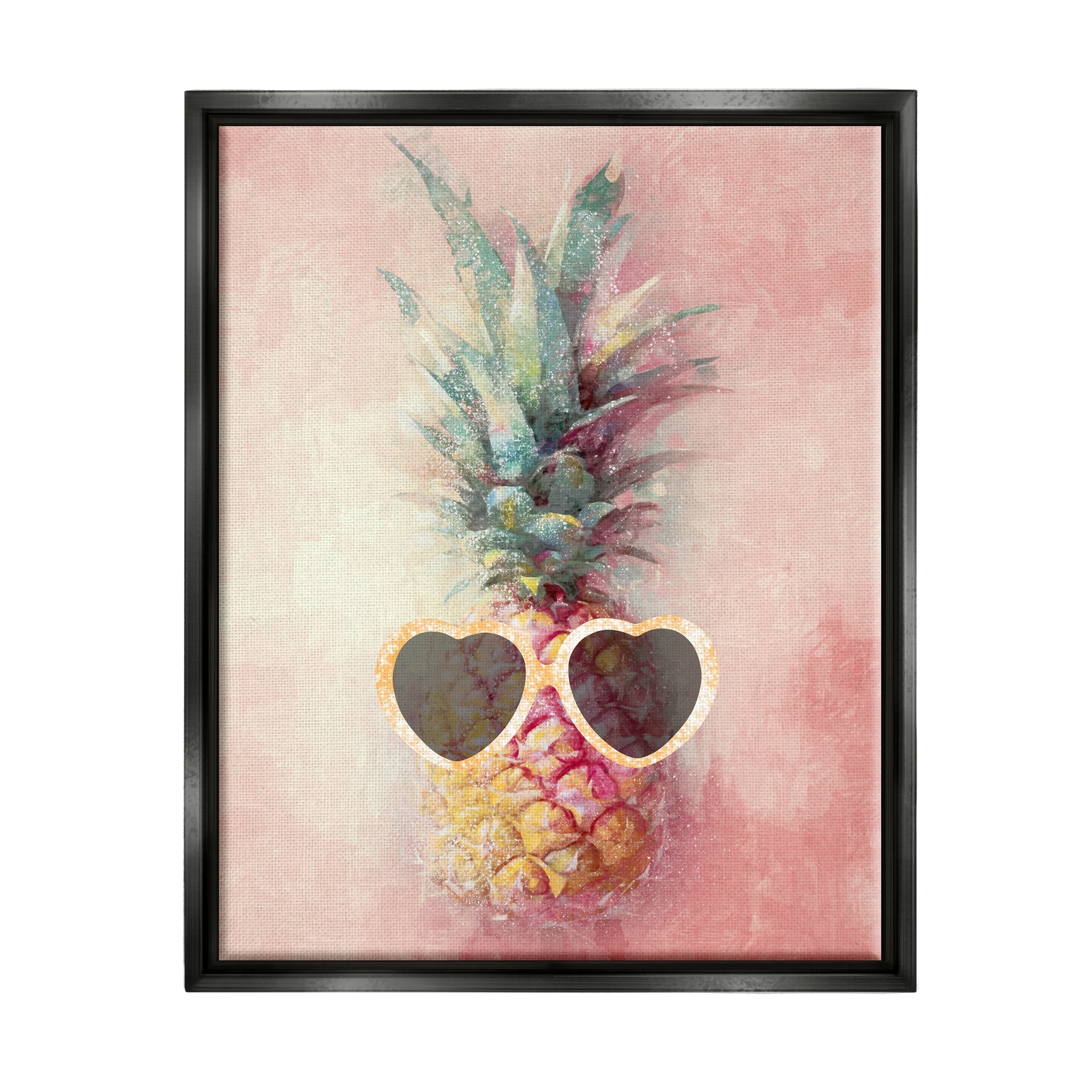 Stupell Glam Pineapple & Sunglasses Framed Floater Canvas Wall Art Design by Ziwei Li