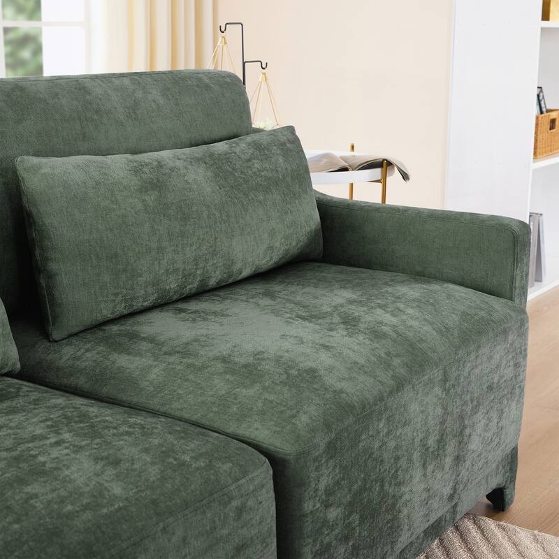 Three seater sofa with lumbar pillow