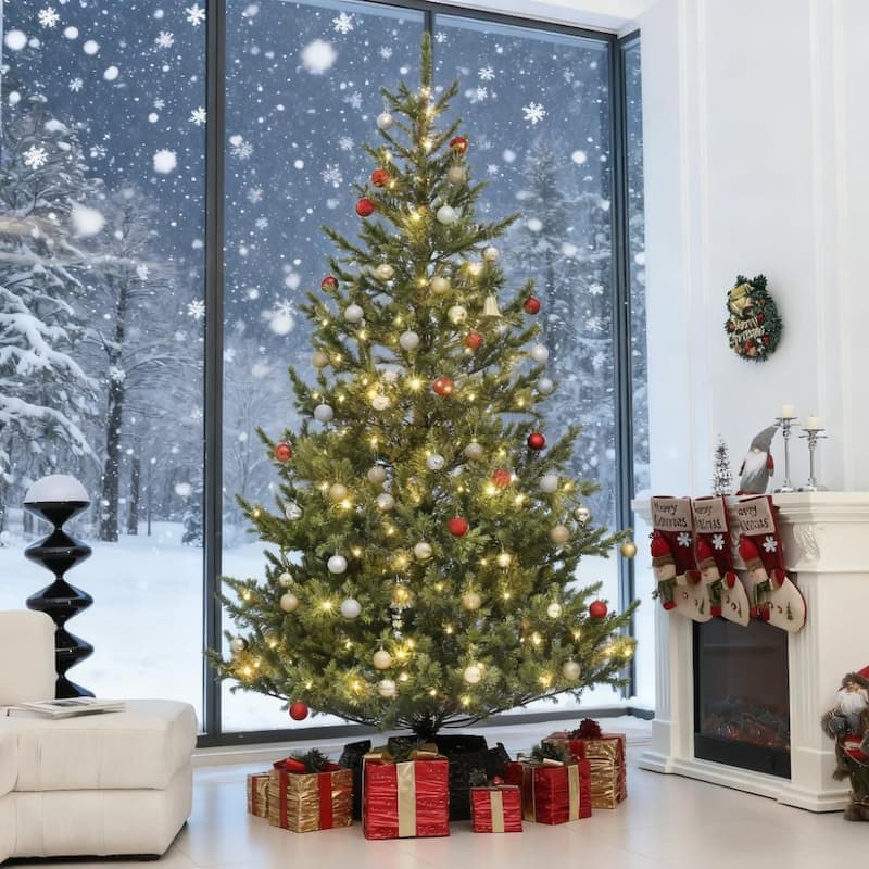 9ft Artificial Sparse Christmas Tree with Steel Stand and 4306 Tips - Green