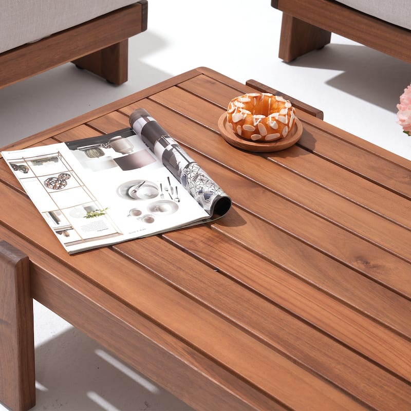 Modern Wooden Outdoor Sofa Set with Cushions