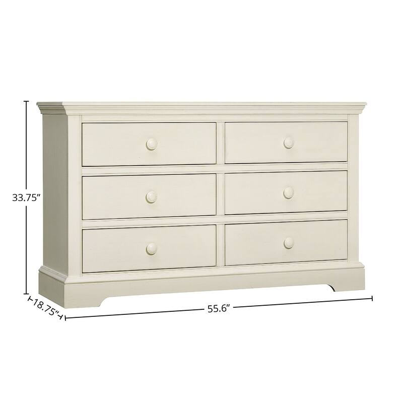 Hanley 6-Drawer Dresser, Chalk