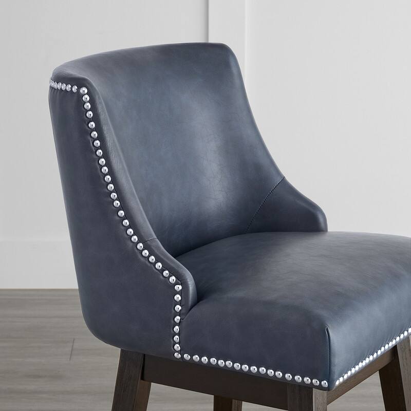 Spruce & Spring Olive Upholstered Counter Height Swivel Barstools-Single