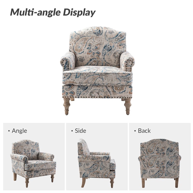 Yahweh Farmhouse Nailhead Armchair with Rolled Arms by HULALA HOME(Set of 2)