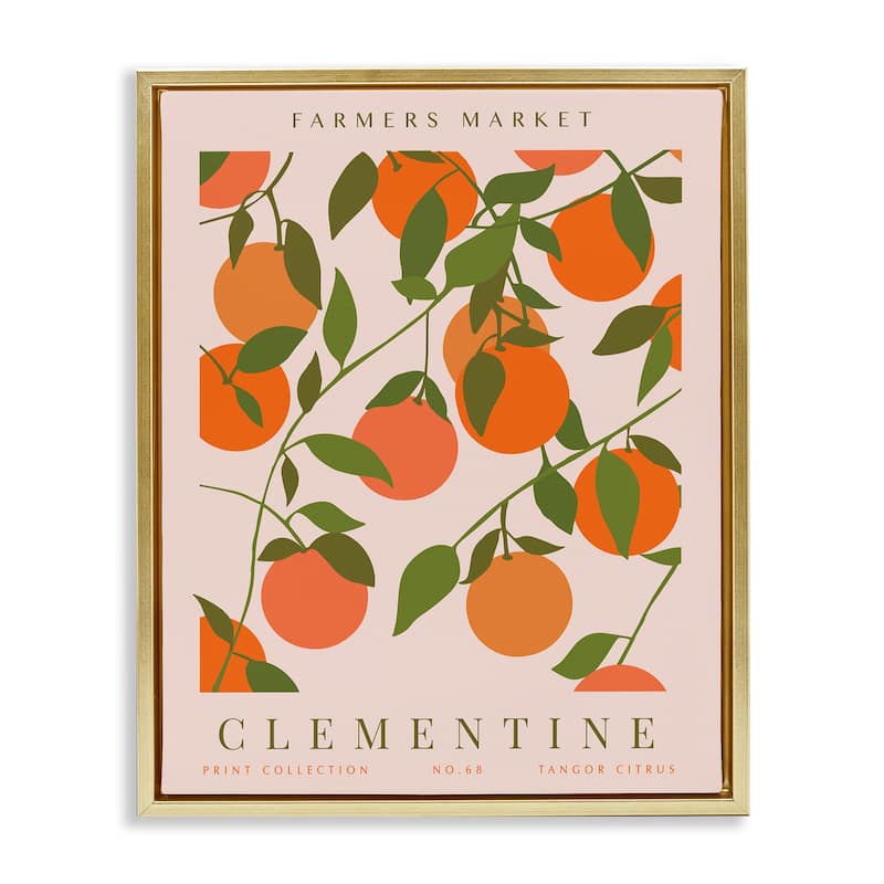 Stupell Clementine Gallery Print Framed Floater Canvas Wall Art Design By Kamdon Kreations - 17 x 21 - Gold