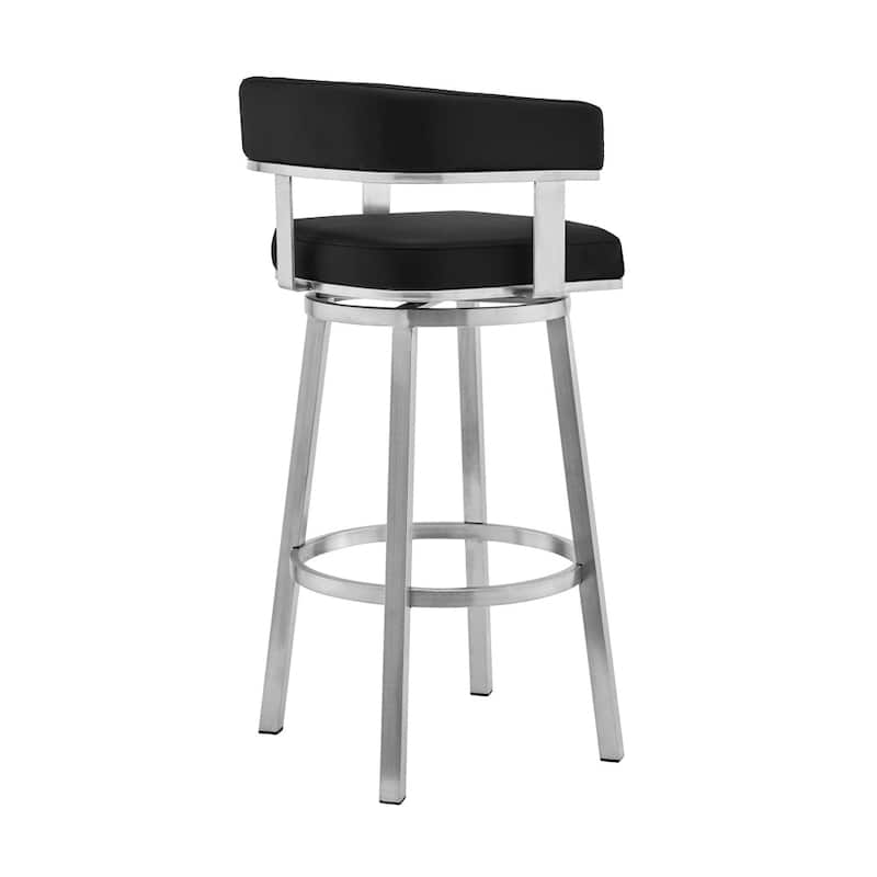 26 Inch Modern Swivel Counter Stool Arm Chair - 34 H x 22 W x 20 L Inches