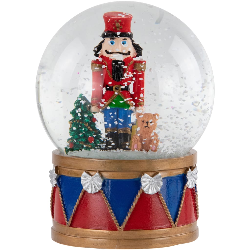 6" Christmas Nutcracker with Teddy Bear Musical Water Globe