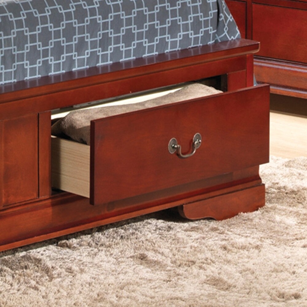 Elegant Cherry Wood Full Storage Bed - Curved Mouldings and Ample Storage  Solutions - Overstock - 41727858, image size:1000x1000