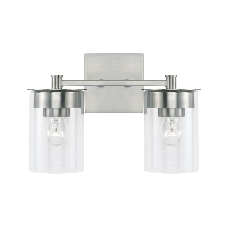 Mason 2-light Bath/ Vanity Fixture w/ Clear Glass