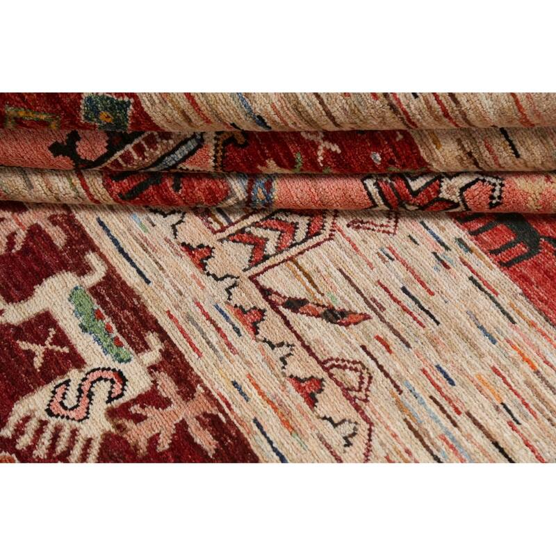 Tribal Geometric Kazak Oriental Home Decor Area Rug Wool Hand-knotted - 6'4" x 9'8"