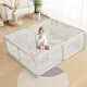 preview thumbnail 1 of 5, Infant 79"x63" 4-Panel Baby Playpen Spacious & Secure Foldable Playard White White