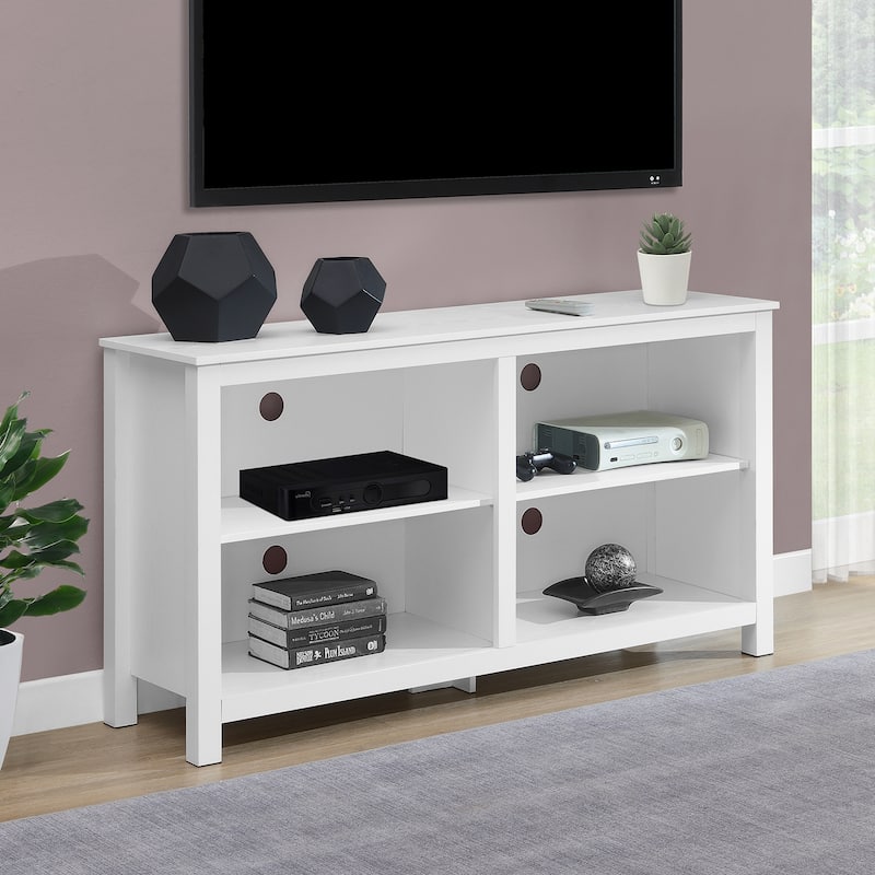 Convenience Concepts Montana Highboy TV Stand with Shelves for TVs up to 65 Inches - White