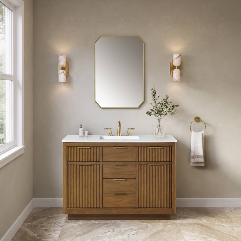 OVE Xander Bathroom Vanity with White Engineered Stone Top