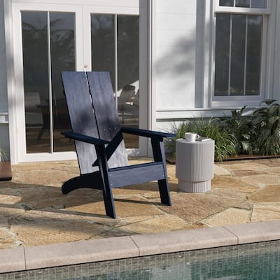 Modern Dual Slat Back Adirondack Style Patio Chair