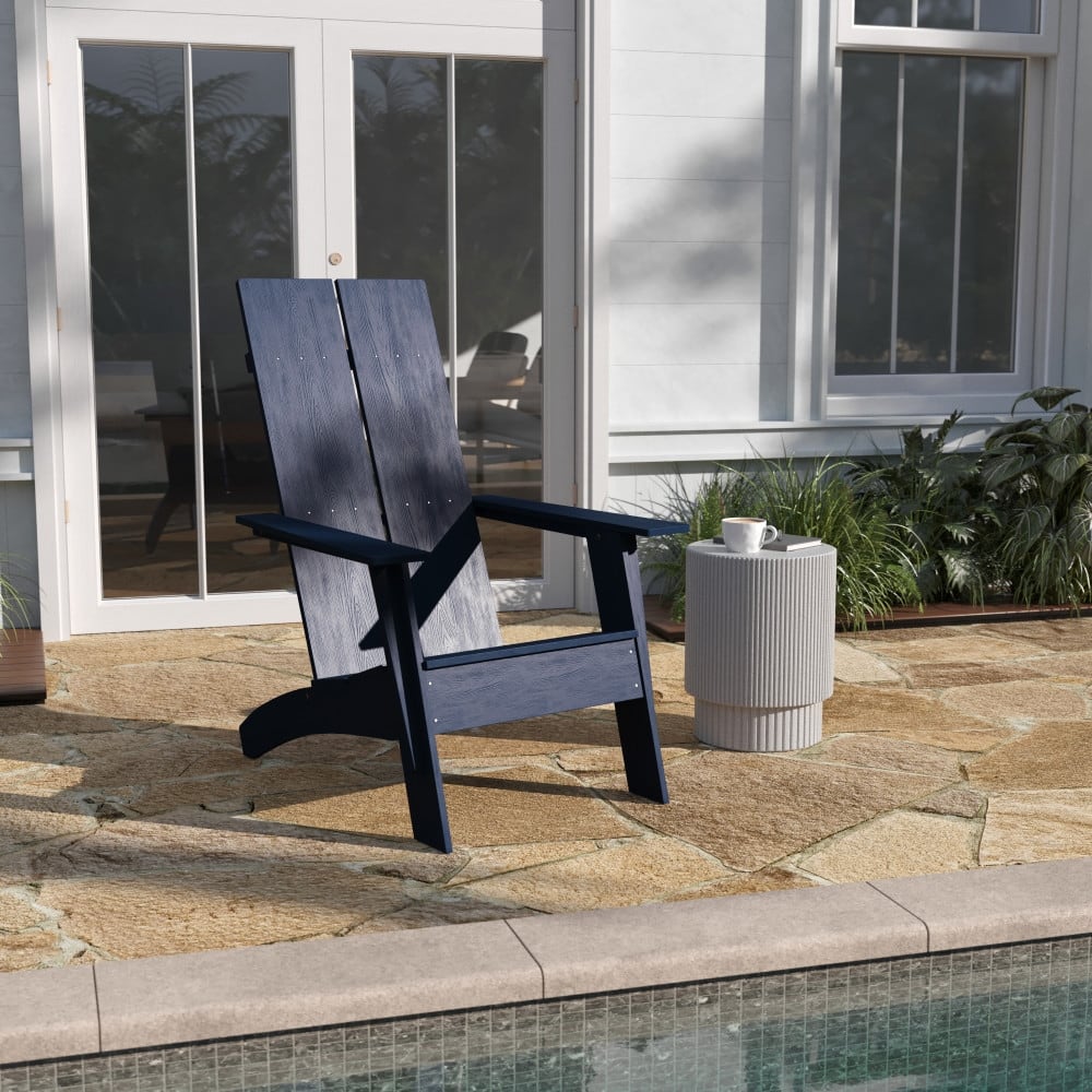 Modern Dual Slat Back Adirondack Style Patio Chair
