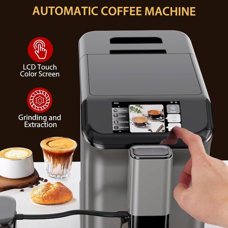 Fully Automatic Espresso Coffee Machine,20 Bar Espresso & Coffee Machine with Milk Frother