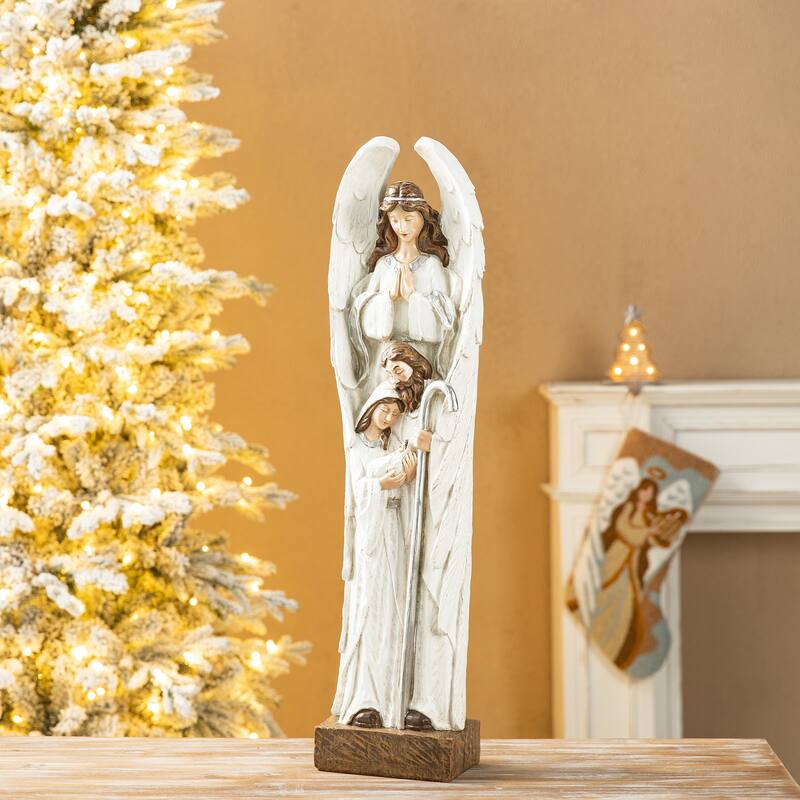 Glitzhome Resin Angel Christmas Nativity
