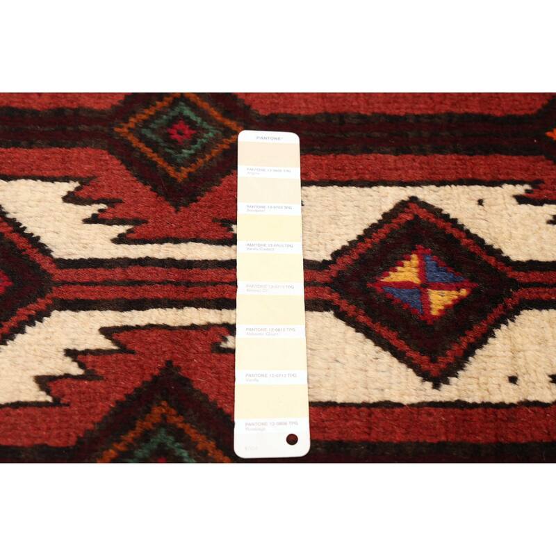 ECARPETGALLERY Hand-knotted Baluch Cream, Dark Copper Wool Rug - 3'5 x 6'1
