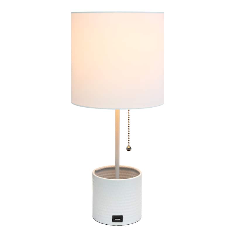 18.5" Sleek And Functional Stylish Accent Table Lamp With Usb Charging Port, For Living Room, Entryway, Office, Bedroom, Black W
