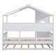 preview thumbnail 6 of 28, Semi-Enclosed House Bed, Wooden Roof Panel Bed Frame with Pull-out Trundle Bed, Storage Headboard Platform Bed