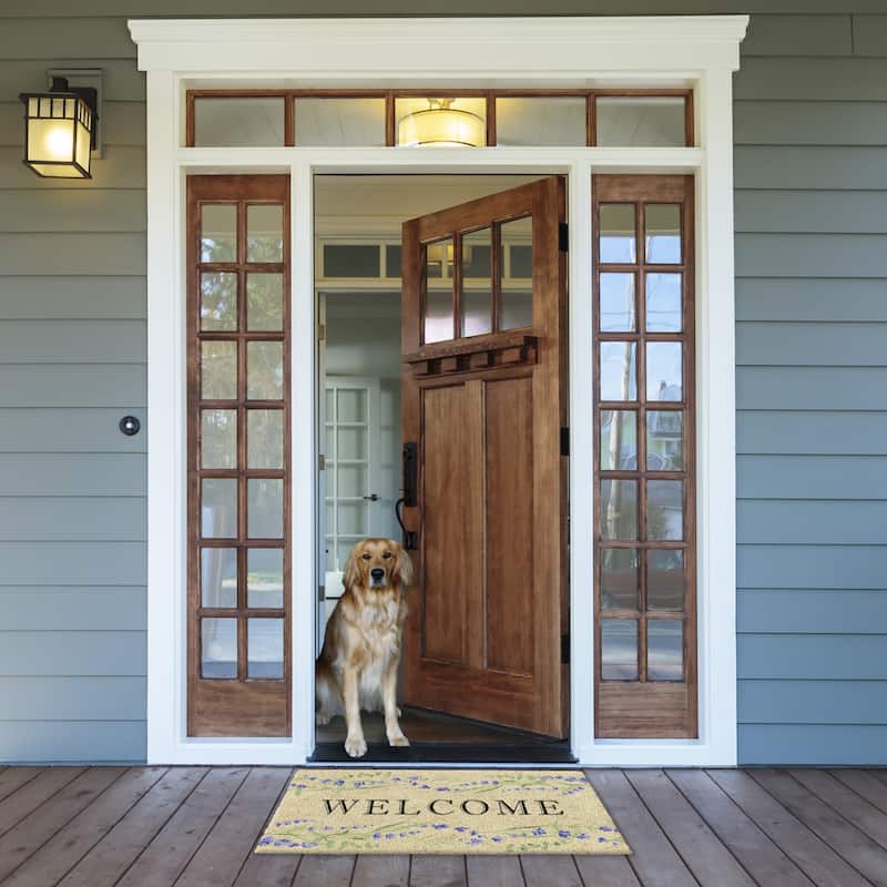 Folk Butterfly Welcome Doormat 17x29