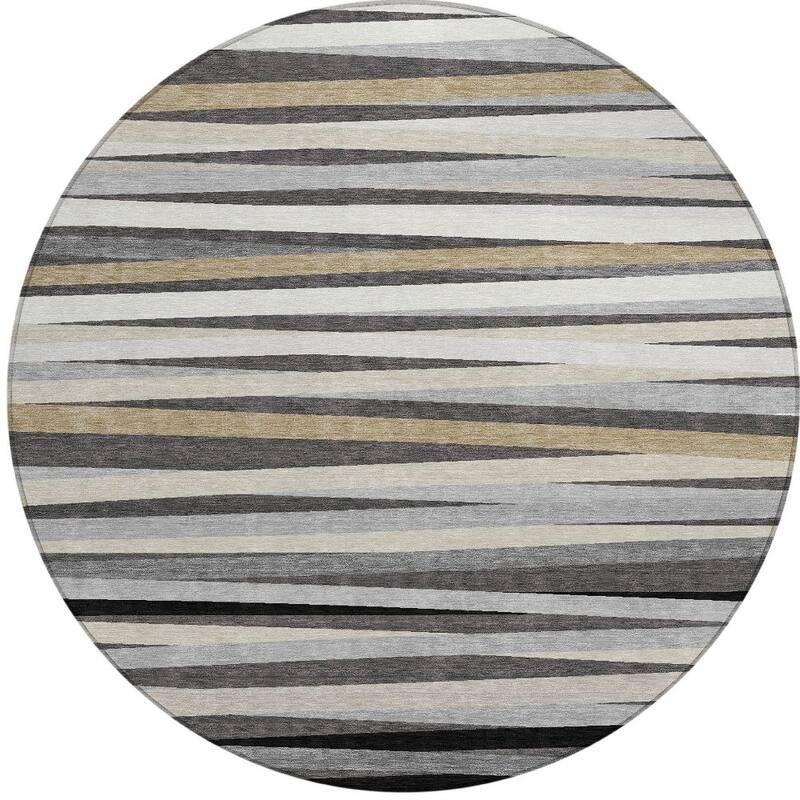 HomeRoots Striped Transitional Rectangle Outdoor Rug